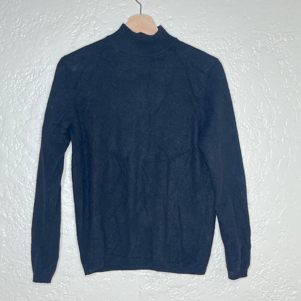 Charter‎ Club Women's Black 2 Ply Cashmere Mock Neck Sweater Size Medium